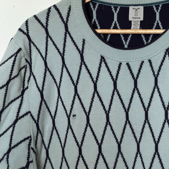 Tristan, Wool-Like Top/Shirt, Light Blue Pattern - Picture 4 of 4